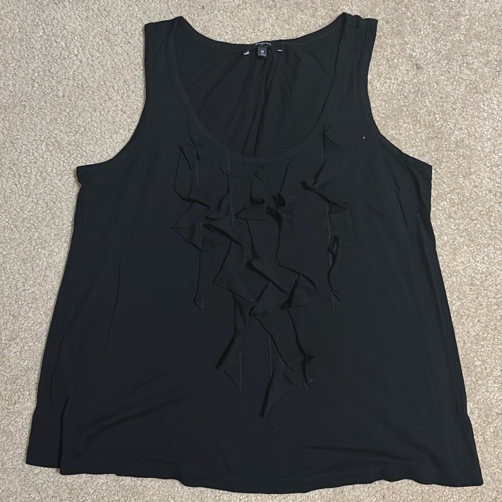 Express Womenβs Fashion Tank Top, Cute Ruffle Front Design, Size Medium